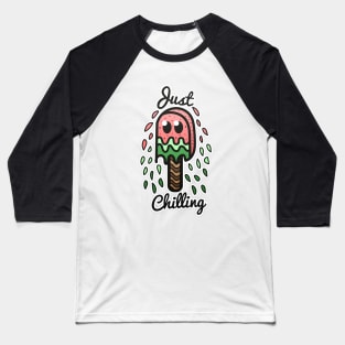 Just Chilling Watermelon Ghost Ice Lolly Baseball T-Shirt